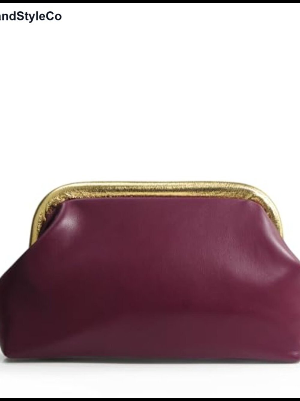 Faux Leather Evening Clutch Purse Detachable Chain Strap Kiss Lock Shoulder Bag